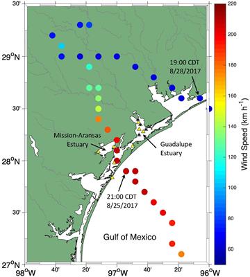 Disparate Responses of Carbonate System in Two Adjacent Subtropical Estuaries to the Influence of Hurricane Harvey – A Case Study